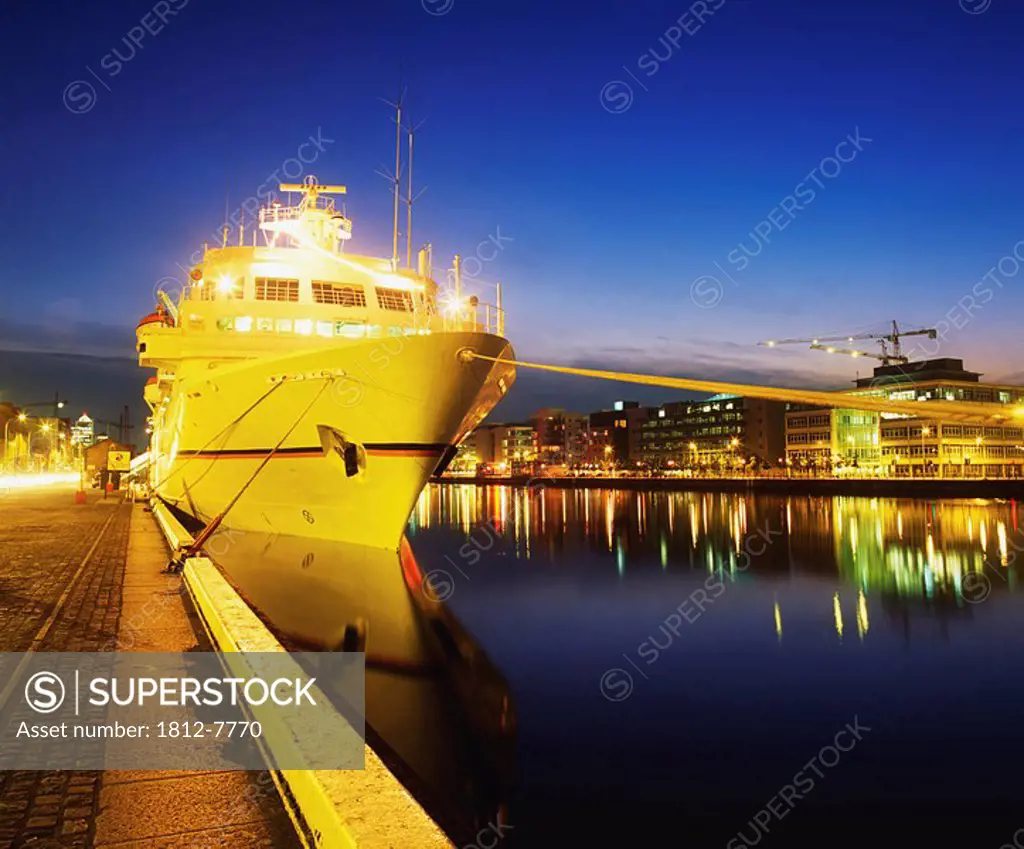 Dublin, Co Dublin, Ireland, Bremen Cruise Liner and IFSC at Sir John Rogerson´s Quay
