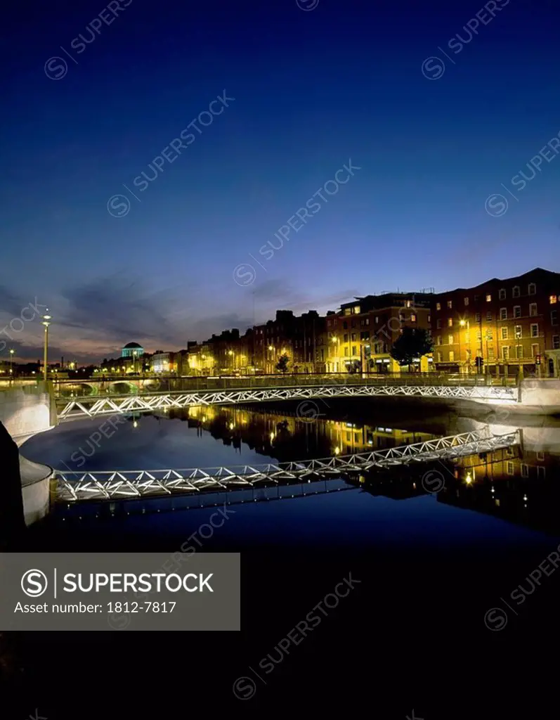 Millennium Bridge, River Liffey, Dublin, Co Dublin, Ireland, Footbridge built in the 20th Century