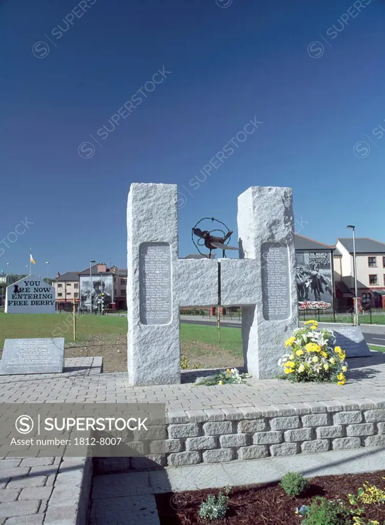 H_Block Monument, Free Derry, Bogside, Derry City, Ireland, Monument to the 1981 Irish hunger strike
