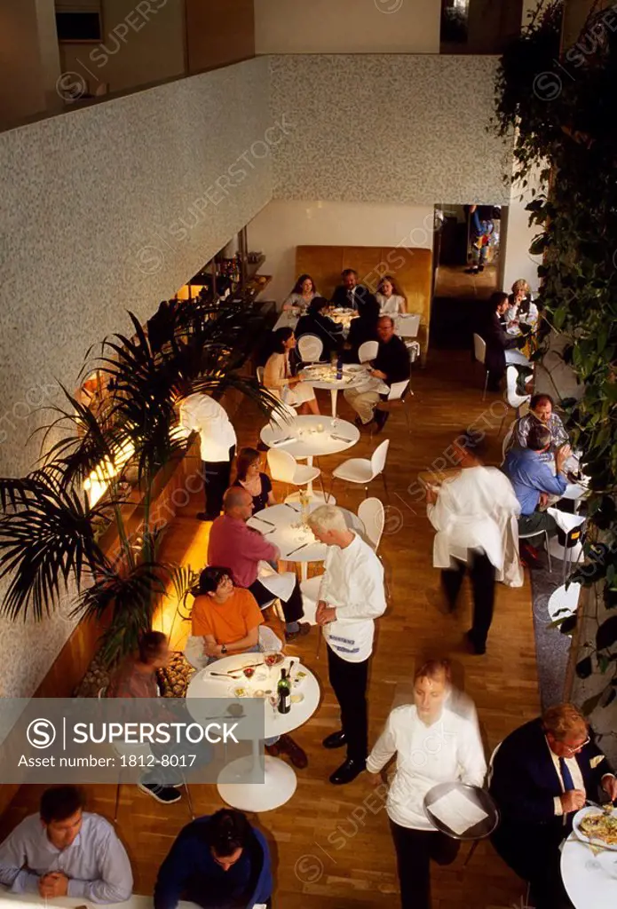 Eden Restaurant, Temple Bar, Dublin, Ireland, People in a busy restaurant