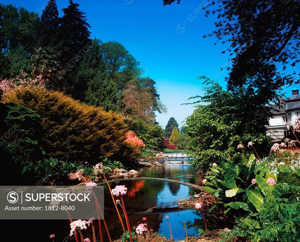 Mount Usher Gardens, River Vartry, Co Wicklow, Ireland, River through gardens