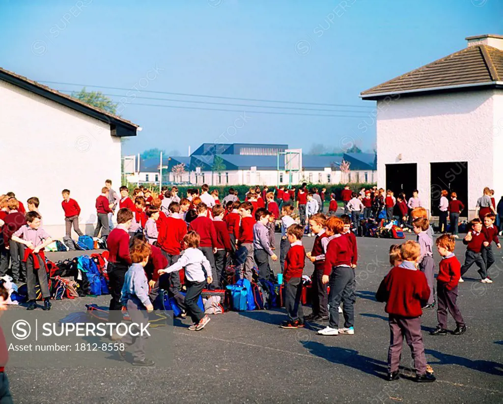 Children outside of their school, Ireland