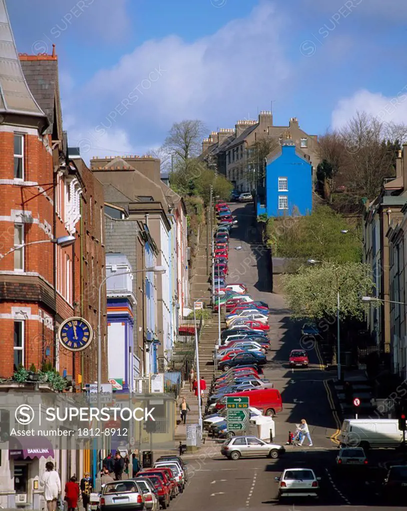 St Patrick´s Hill, Cork, Co Cork, Ireland, View up a street