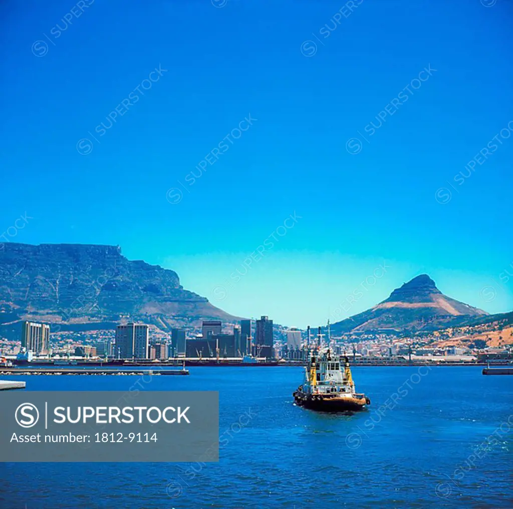 Cape Town, South Africa, Ships and the city of Cape Town in the distance