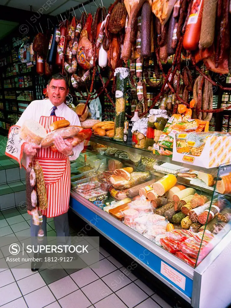 Dublin, Ireland, Shopkeeper in a delicatessen