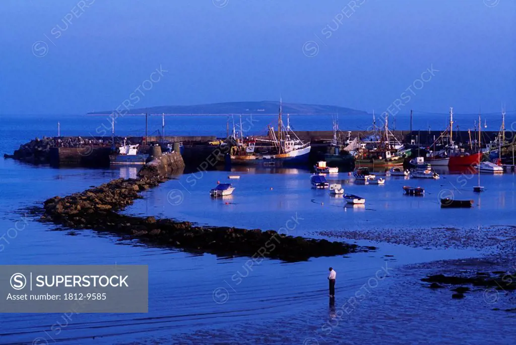Kilmore Quay, Saltee Islands, Co Wexford, Ireland, Docked boats near a fishing village