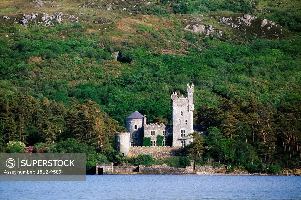 Lough Veagh, Glenveagh Castle, Glenveagh, Co Donegal, Ireland, 19th Century Scottish Baronial style castellated mansion house