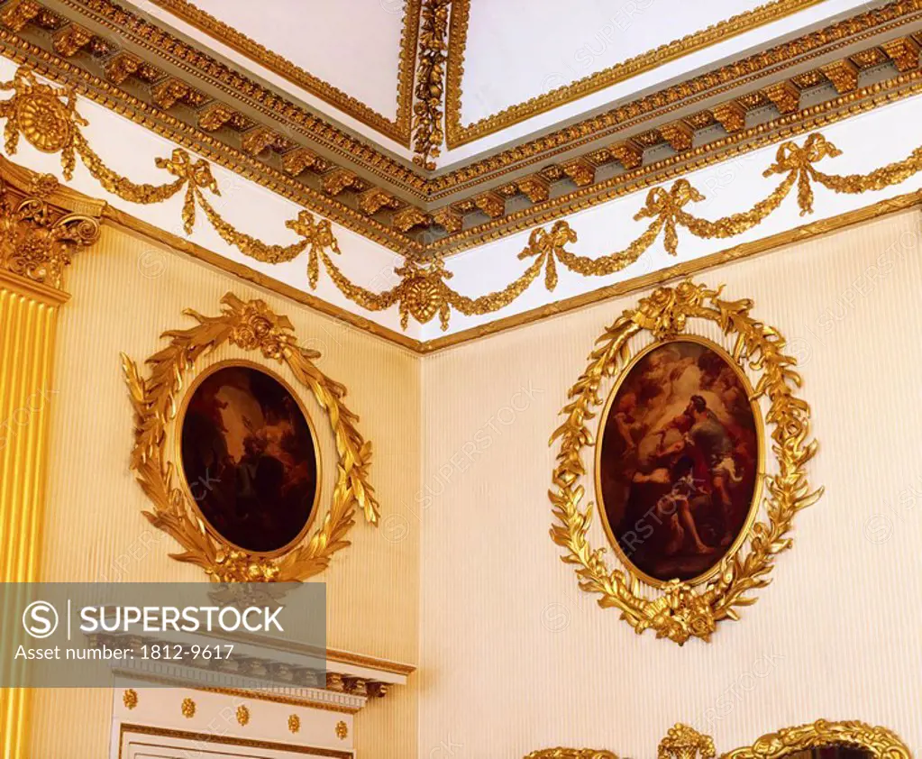 The Throne room, , Dublin, Dublin Co, Ireland, Roundel by 18th century artist Giambalista Bellucci