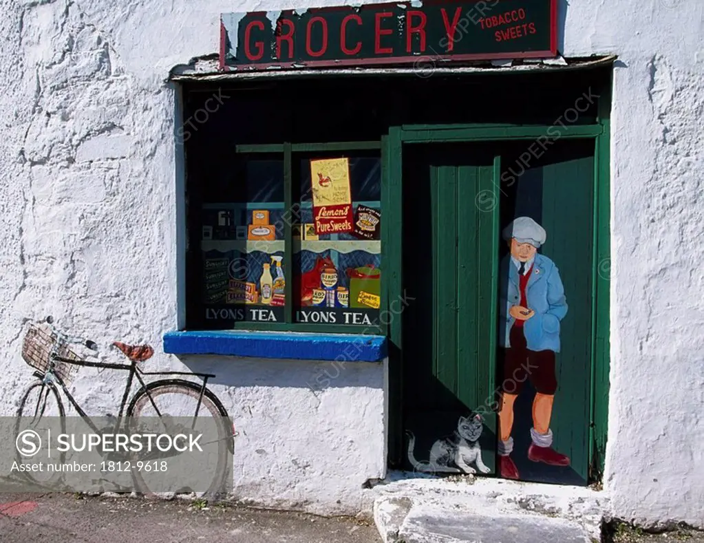 Grocery store, Ireland, Old grocery store painted on the exterior