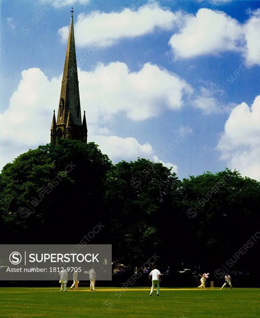Armagh City, Co Armagh, Northern Ireland, Cricket match in the mall