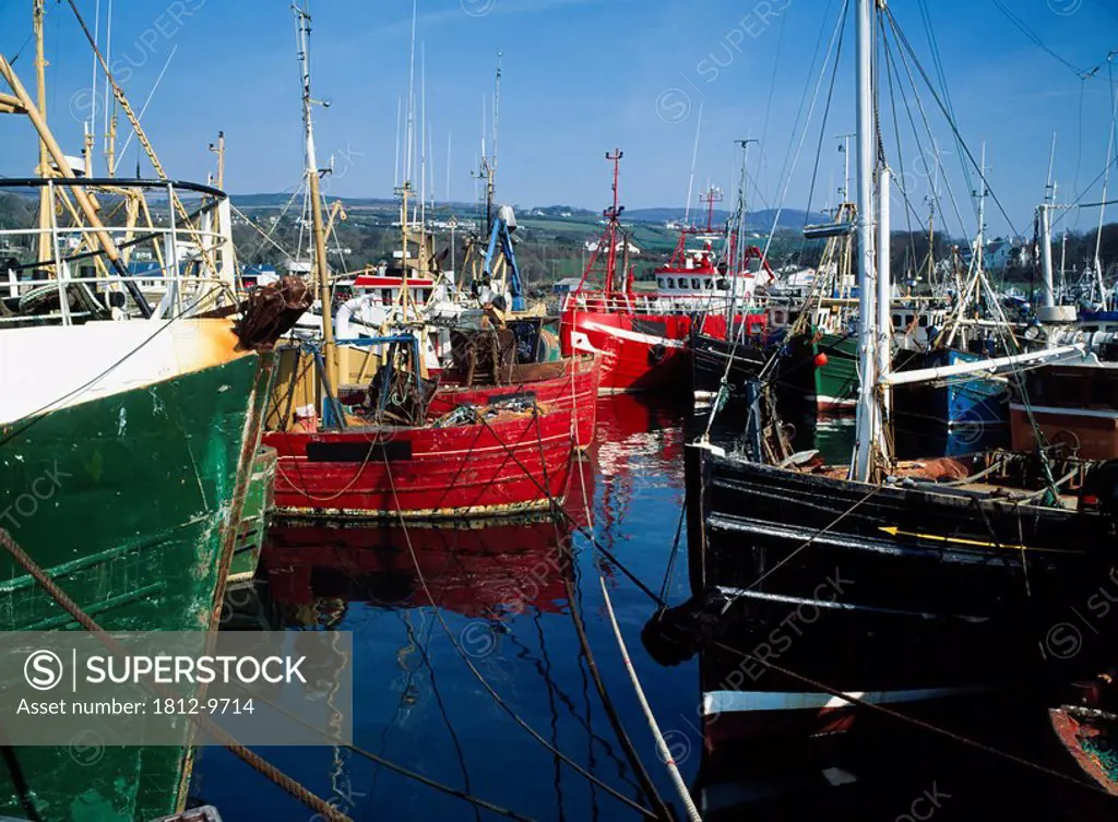 Greencastle, Lough Foyle, Co Donegal, Ireland, Boats at a commercial fishing port