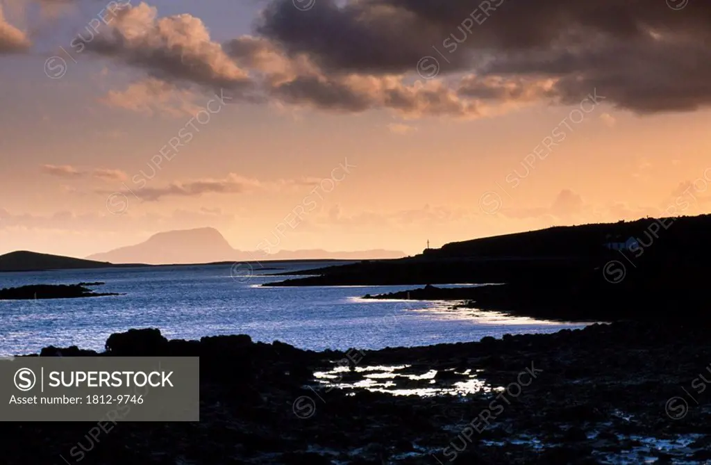 Sunset over Clare Island and Clew Bay, County Mayo, Ireland