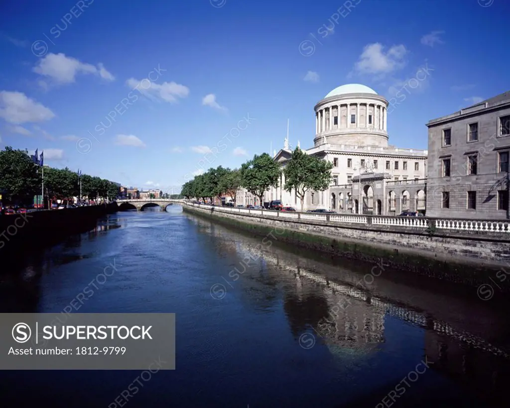 The Four Courts, Dublin, Ireland, Irish Supreme Court buildings along waterfront