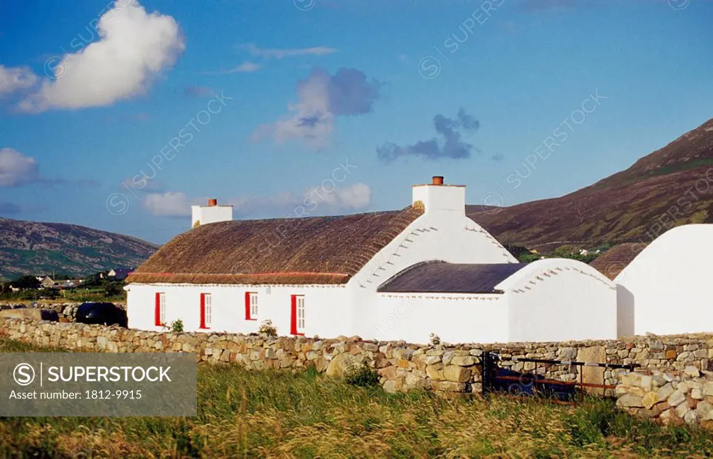 Traditional thatched cottage, Inishowen Peninsula, County Donegal, Ireland