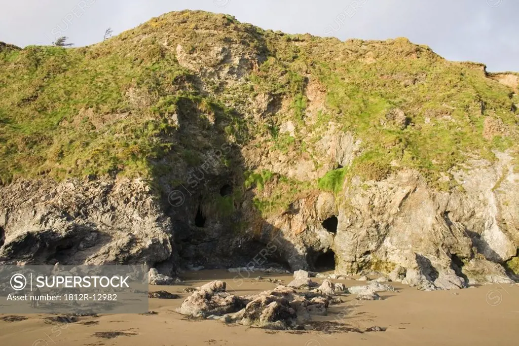 Exploratory Mining Galleries in Rocks, Lady´s Cove, Copper Coast, Co Waterford, Ireland