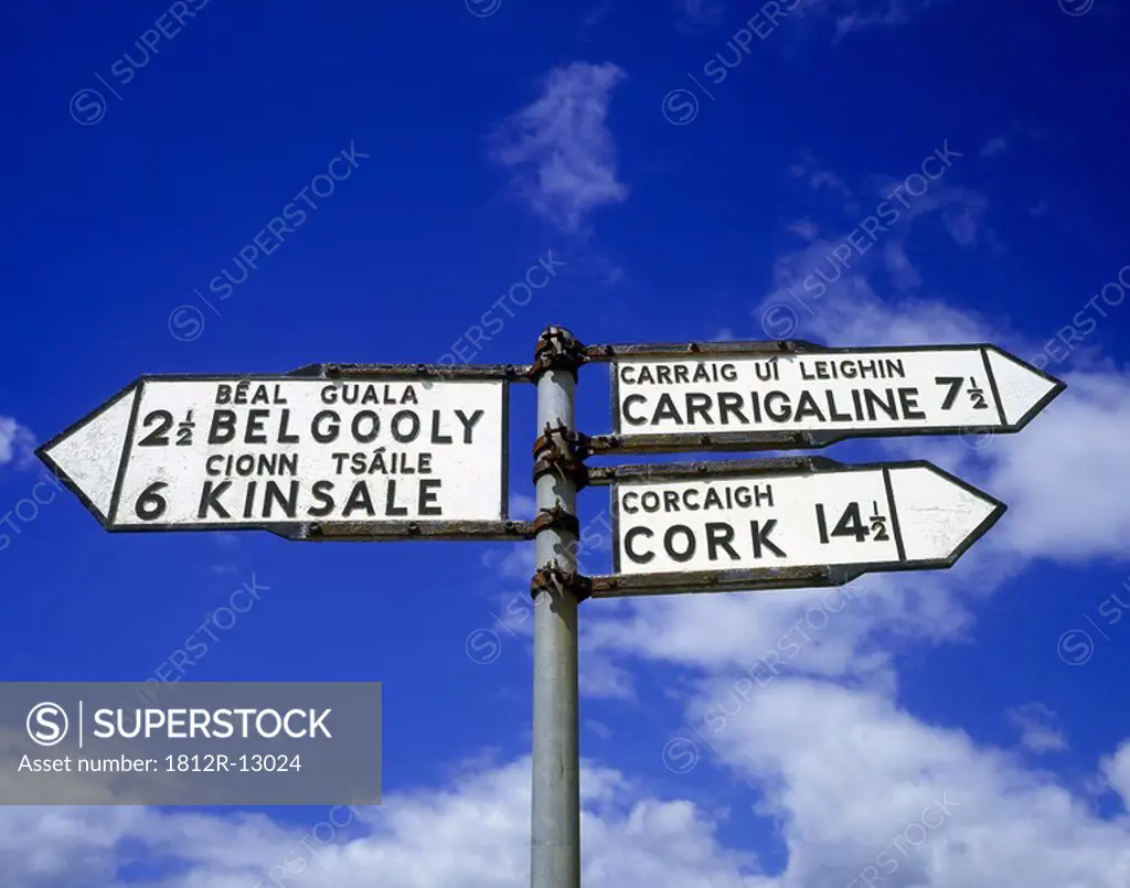 Signpost in Belgooly, County Cork, Ireland
