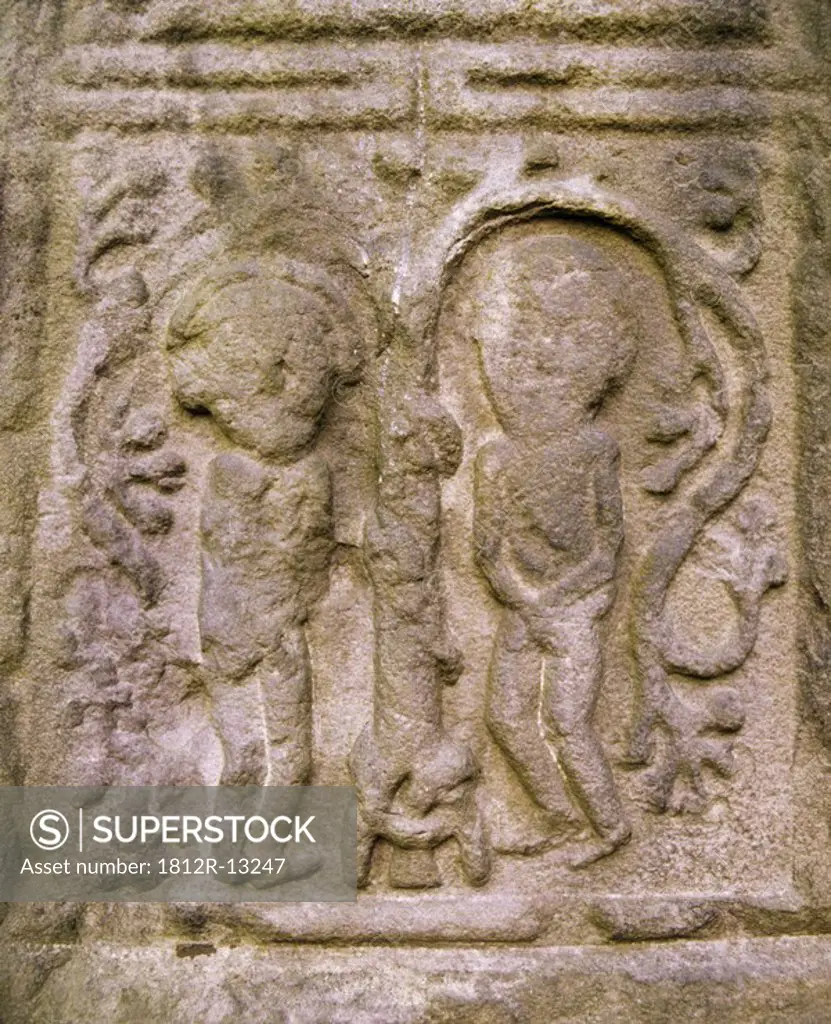 High Cross, Carving of Adam and Eve, Kells, Co Meath, Ireland
