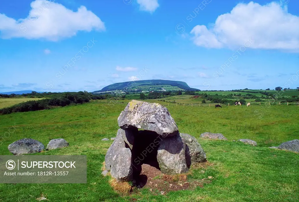 Co Sligo, Carrowmore bronze age cemetery, & Knocknarea Mountains, Ireland