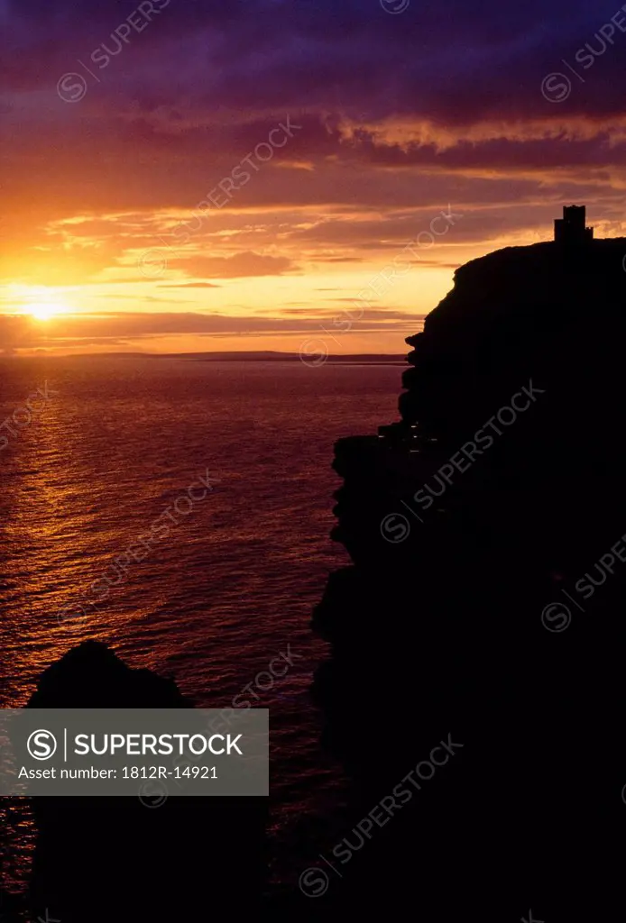 The Cliffs Of Moher,Co Clare,Ireland,Sea Cliffs At Sunset