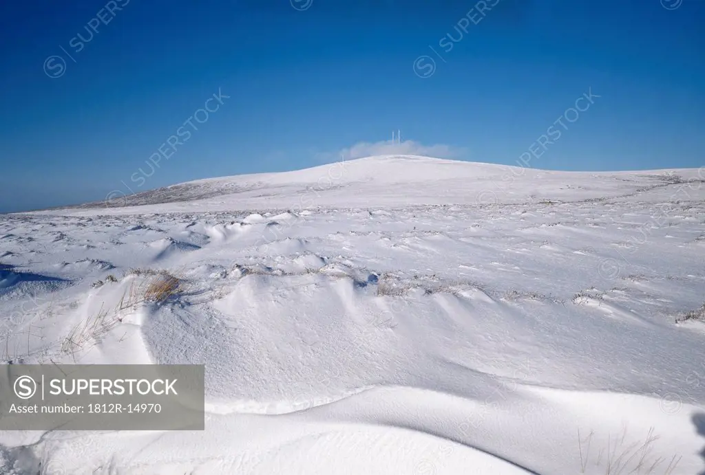 Irish Snowscenes, Drifts Near Kippure On Road, To Sally Gap Co Wicklow,