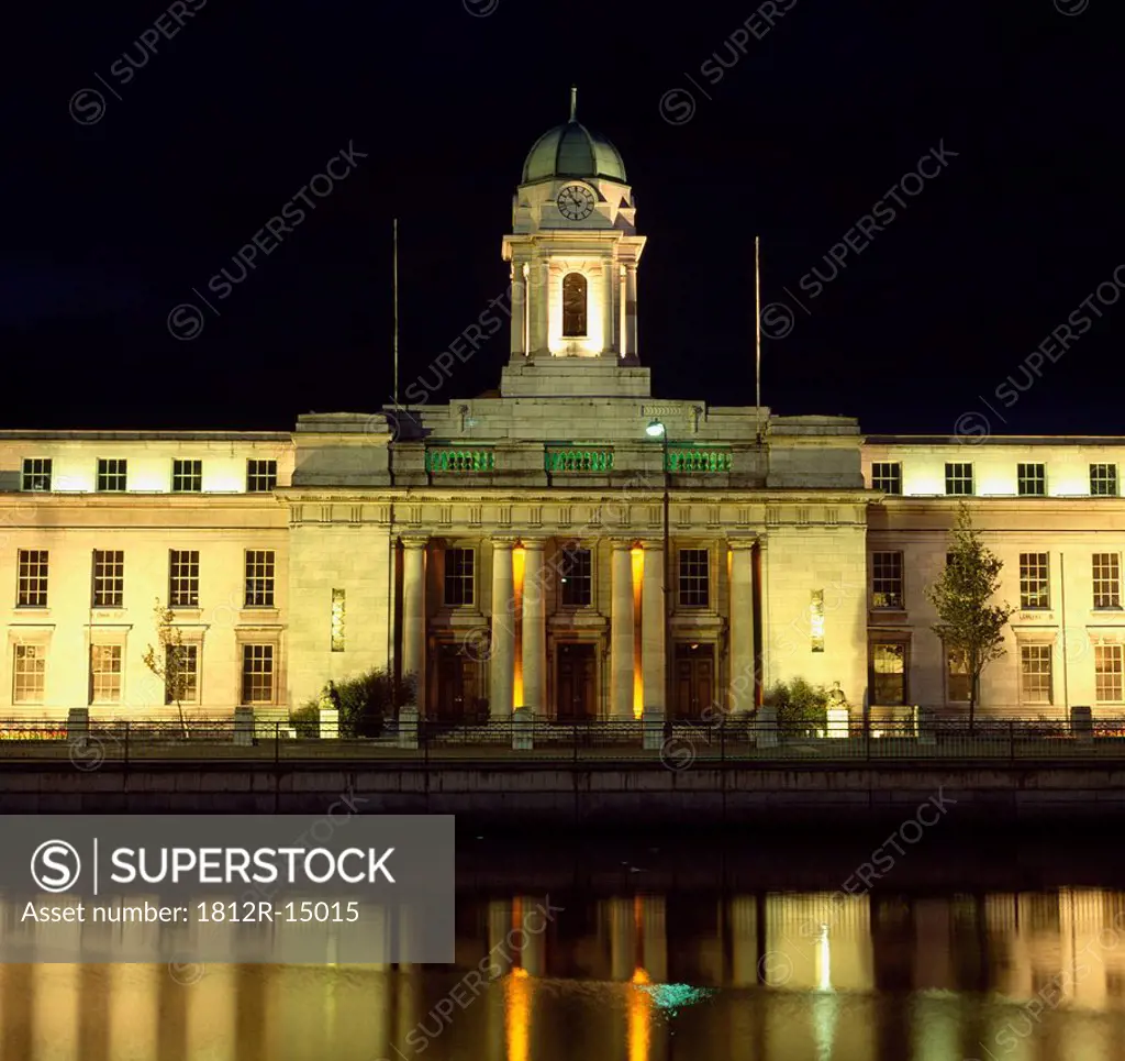 Cork City, City Hall At Night,