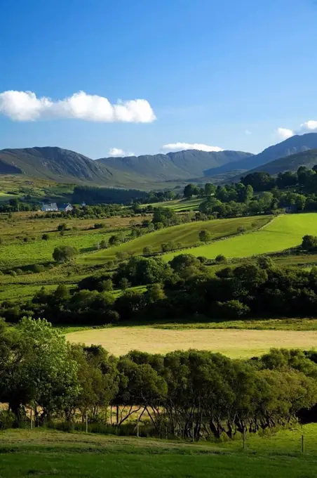 Finn Valley, Co Donegal, Ireland, View of verdant landscape