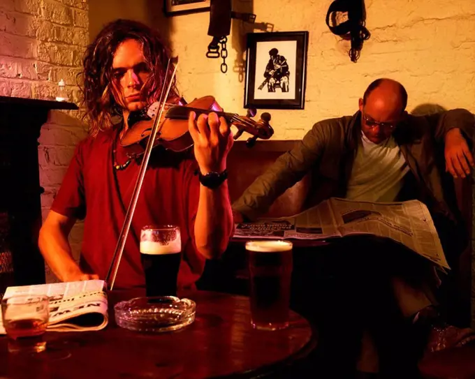 Fiddle player, Belfast, Ireland, Traditional Irish music