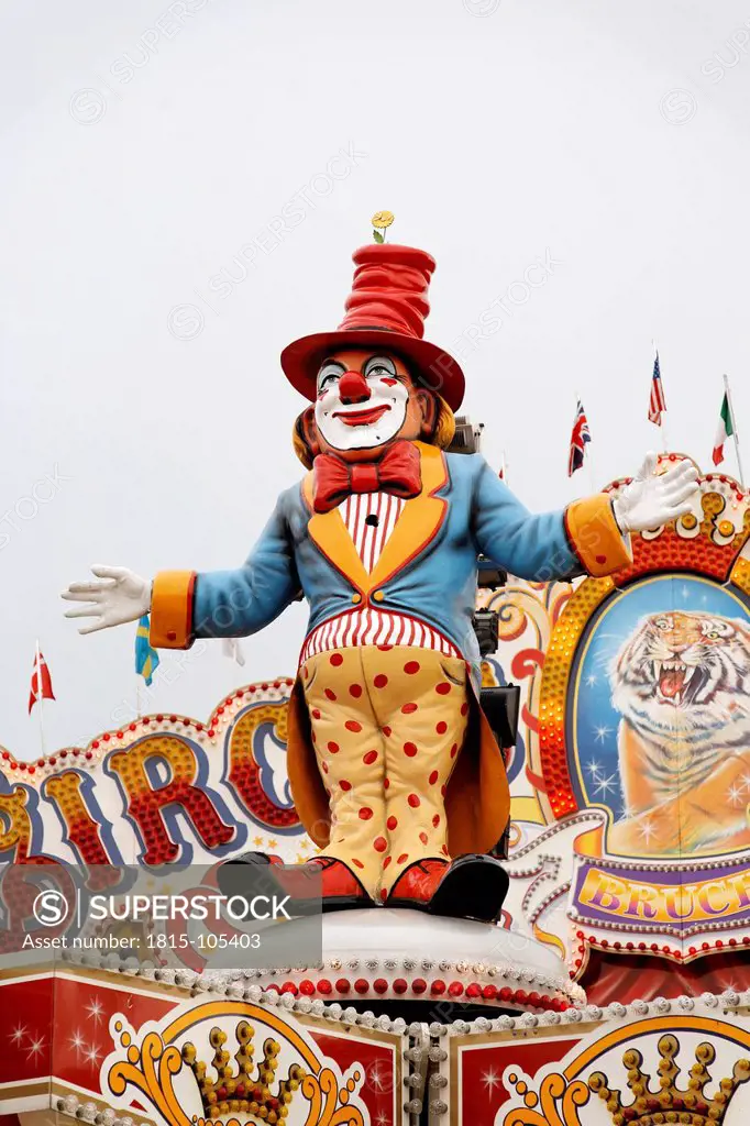 Germany, Oberhausen, Clown display at fair