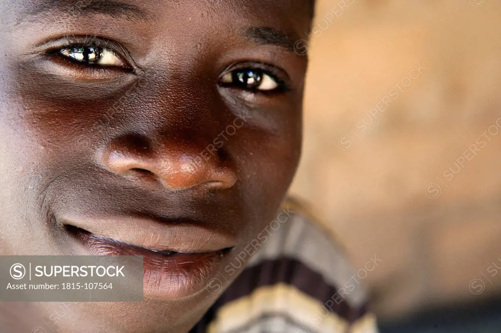 Africa, Guinea_Bissau, African boy smiling, portrait