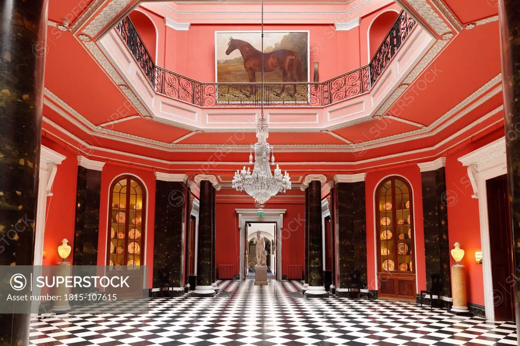 United Kingdom, Northern Ireland, County Down, Newtownards, View of entrance hall at Mount Stewart house