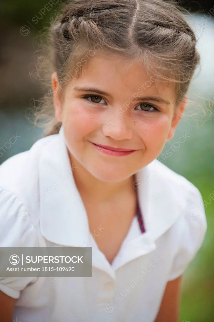 USA, Texas, Girl smiling, close up, portrait