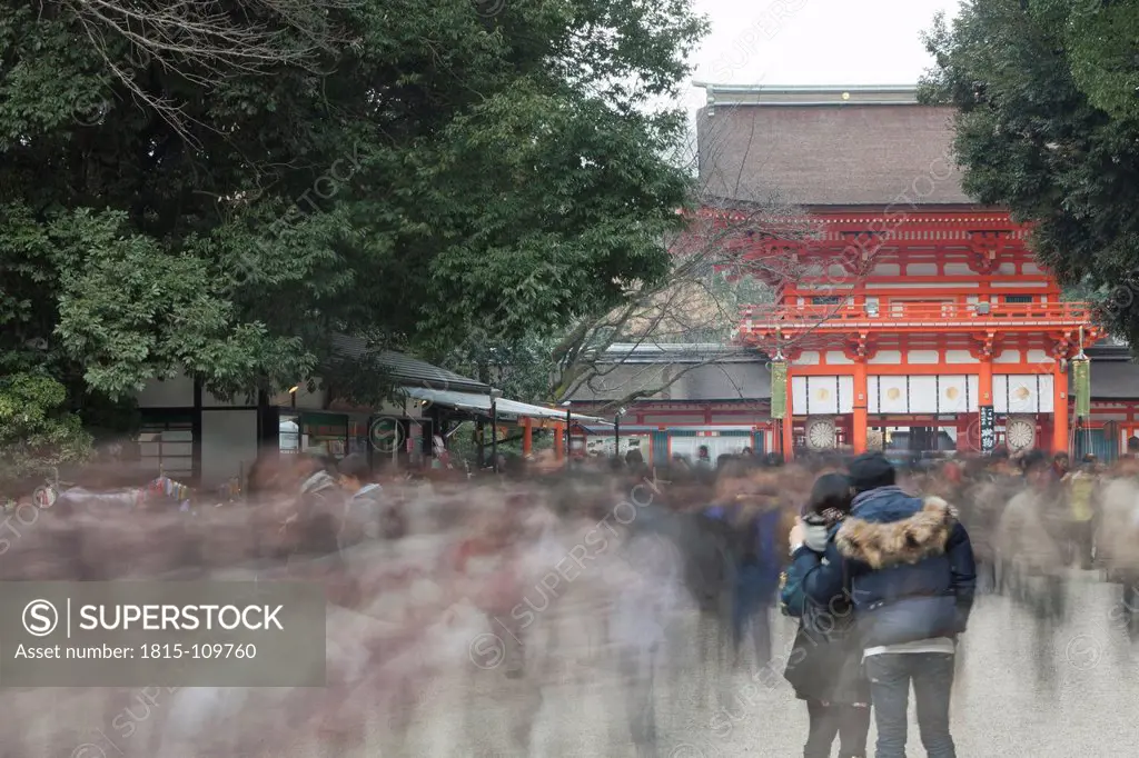 Japan, Kyoto, People at Shimogamo Shrine