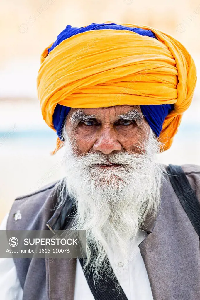 India, Punjab, Amritsar, Close up of senior man