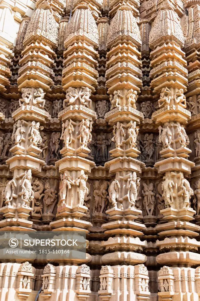 India, Madhya Pradesh, Details on wall of Duladeo Temple at Khajuraho