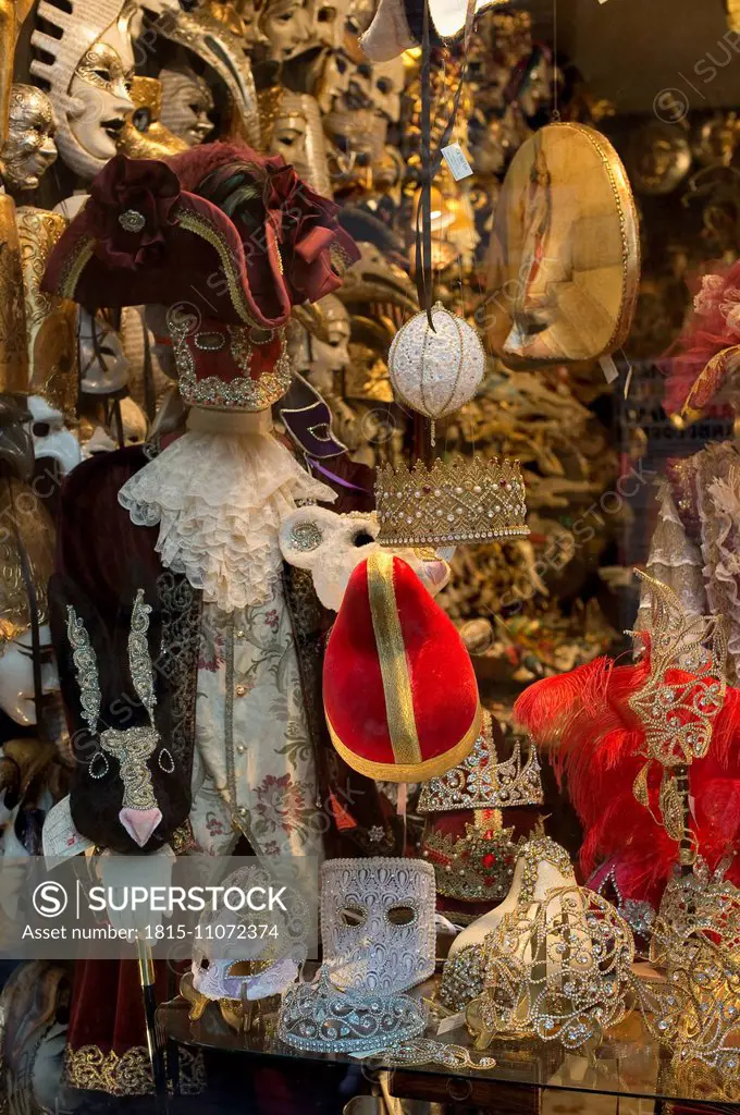 Italy, Venice, Venecian masks in shop