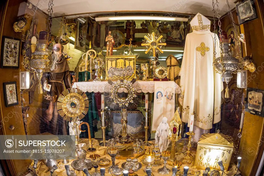 Italy, Rome, Shop for religious equipment