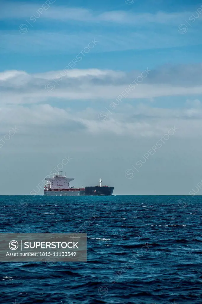 Spain, Andalusia, Tarifa, Oil tanker, Strait of Gibraltar