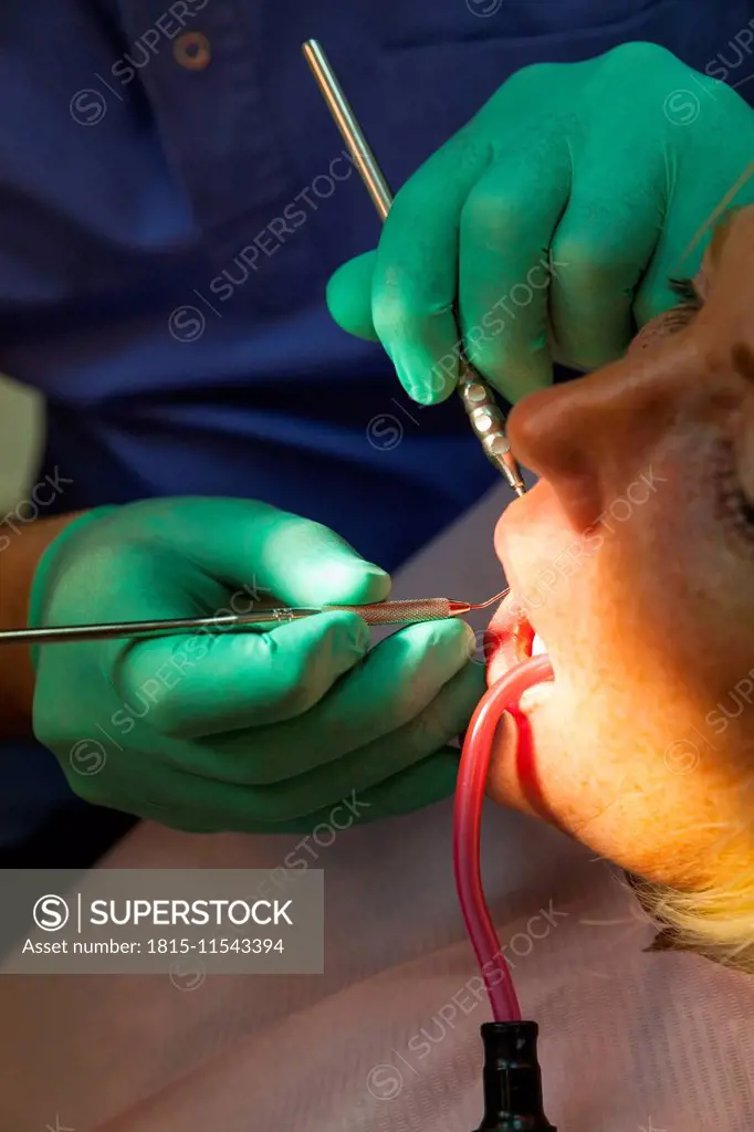 Woman receiving dental teatment