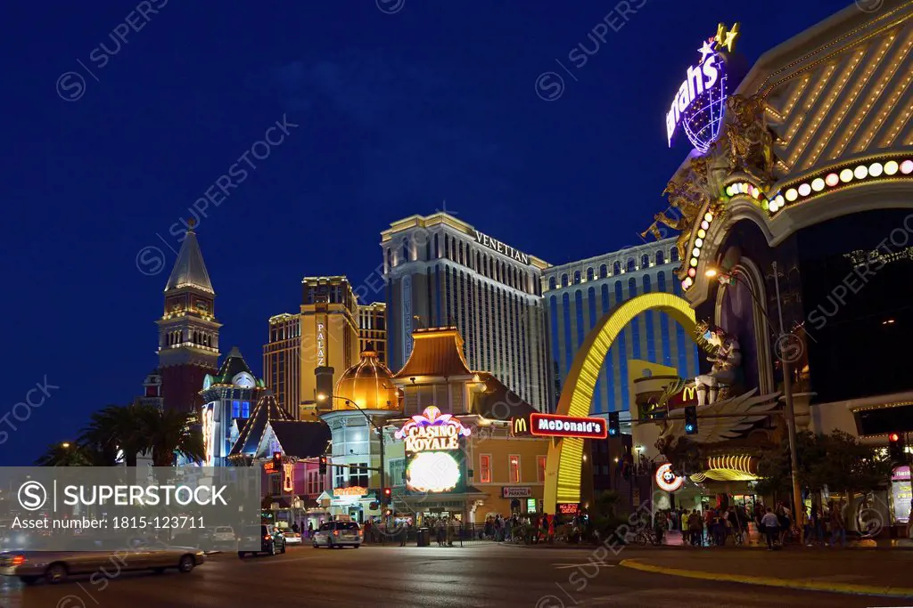 USA, Nevada, Las Vegas, View of casino and hotels
