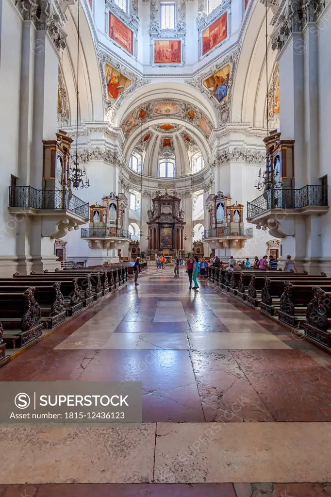 Austria, Salzburg, interior view of Salzburg Cathedral