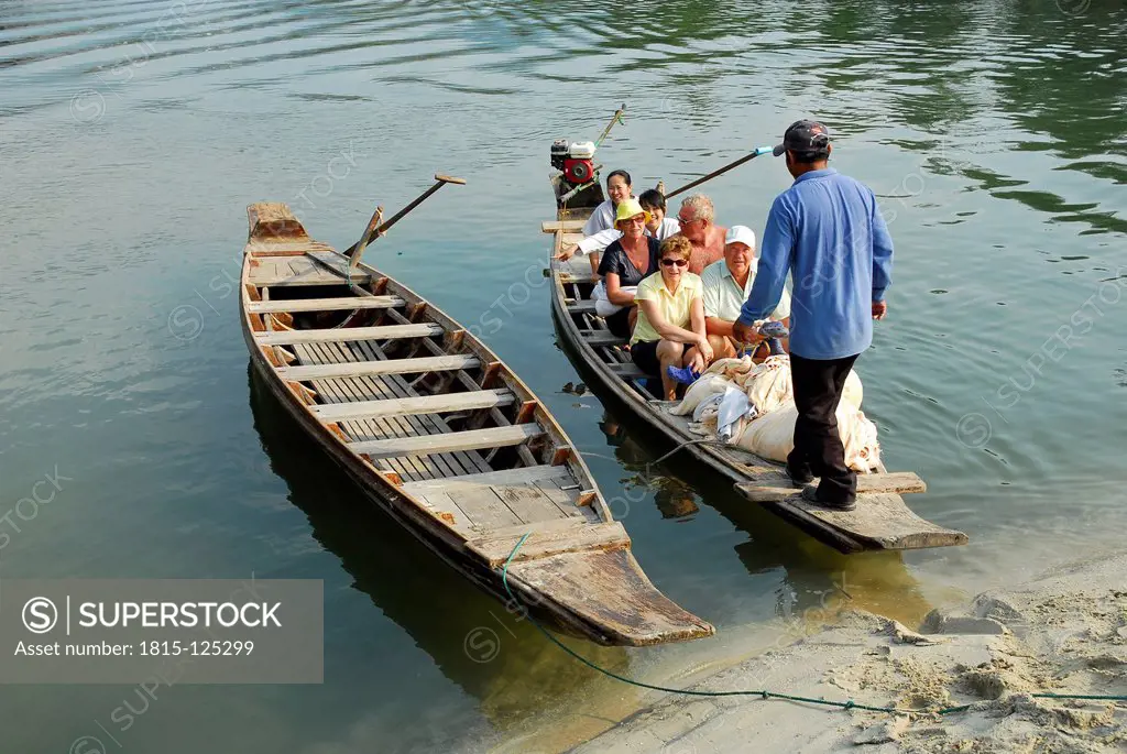 Thailand, Traditional boats on Klong Plu river at Koh Chang Island