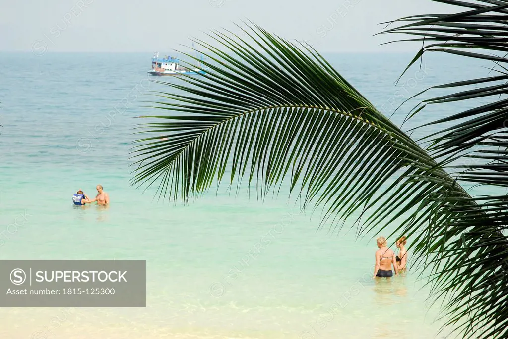 Thailand, Tropical beach with palm tree at Mu Ko Chang National Park