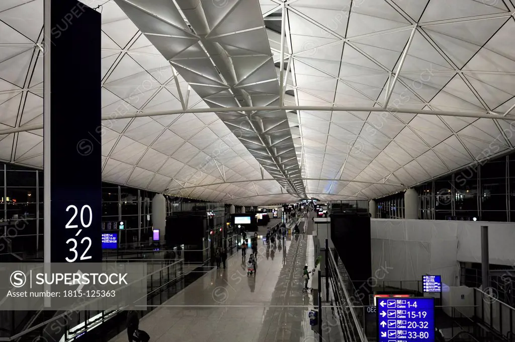 China, Hong Kong, Connecting passage between gates of Hong Kong International Airport