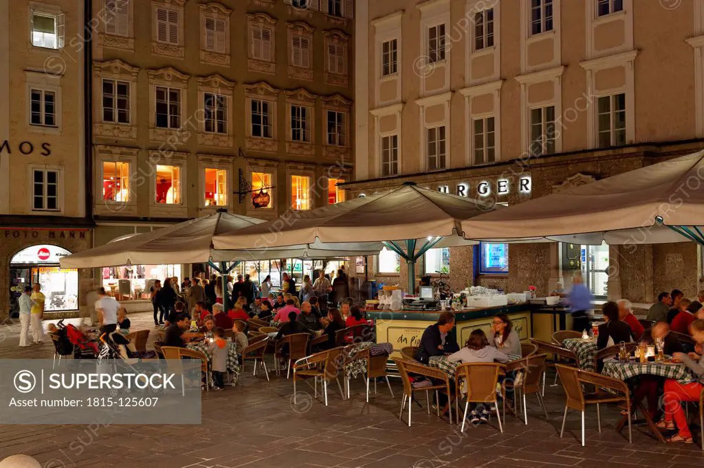 Austria, Salzburg, People at Alter Markt Square
