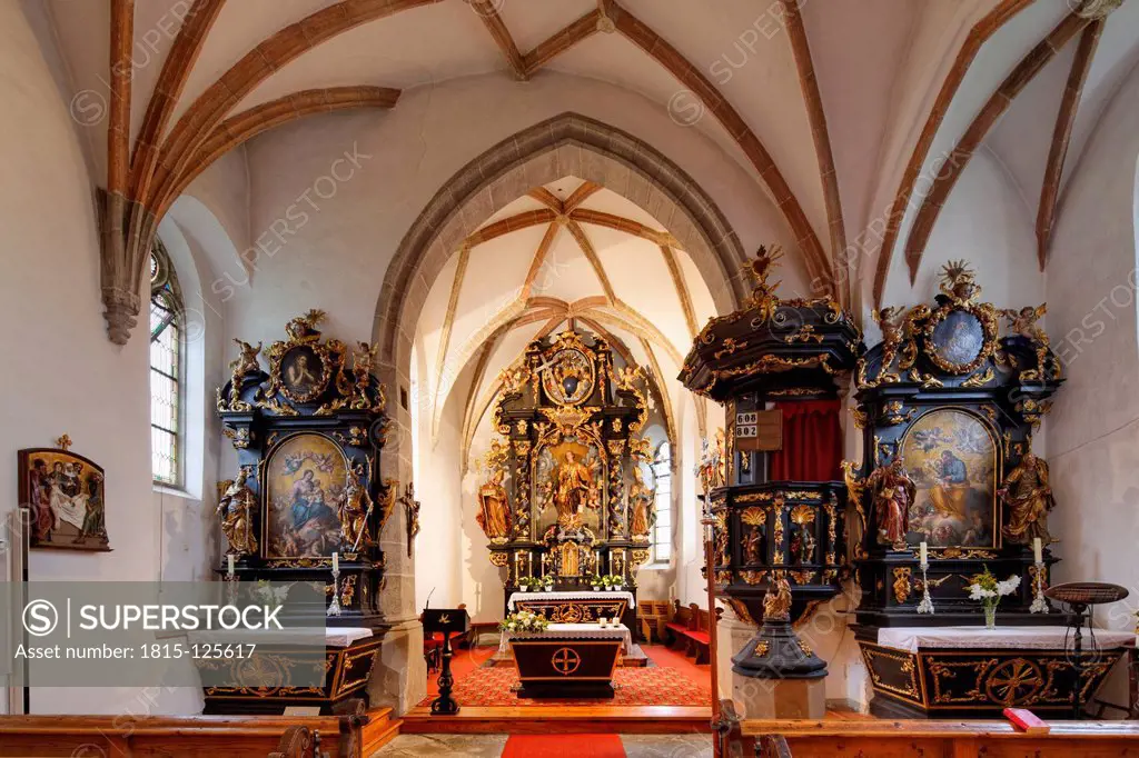 Austria, Upper Austria, Interior of Parish Church of St. Laurentius