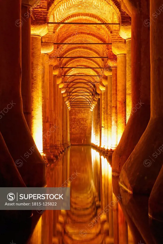 Turkey, Istanbul, Interior of Basilica Cistern