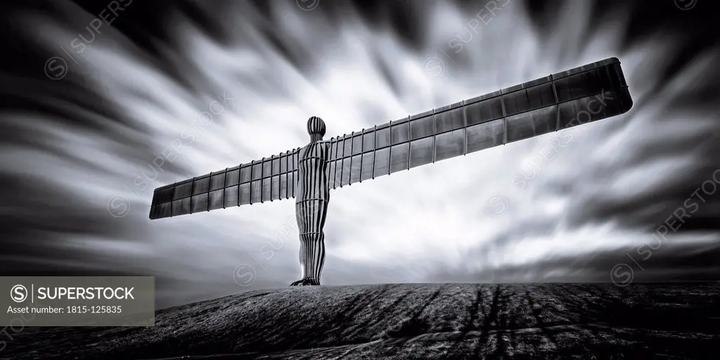 UK, England, View of Angel of the North sculpture at Gateshead
