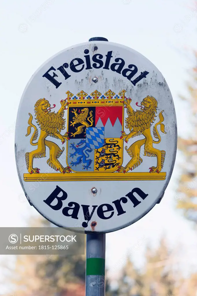 Germany, Bavaria, Riss Valley, Emblem of the Free State of Bavaria