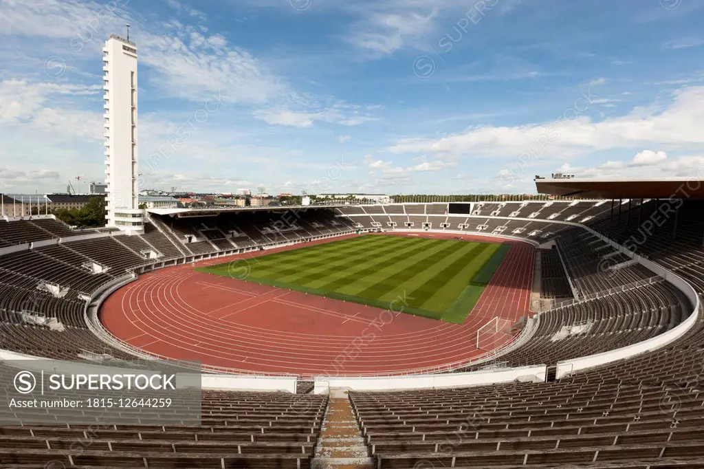 Finland, Helsinki, view of empty Olympic Stadium