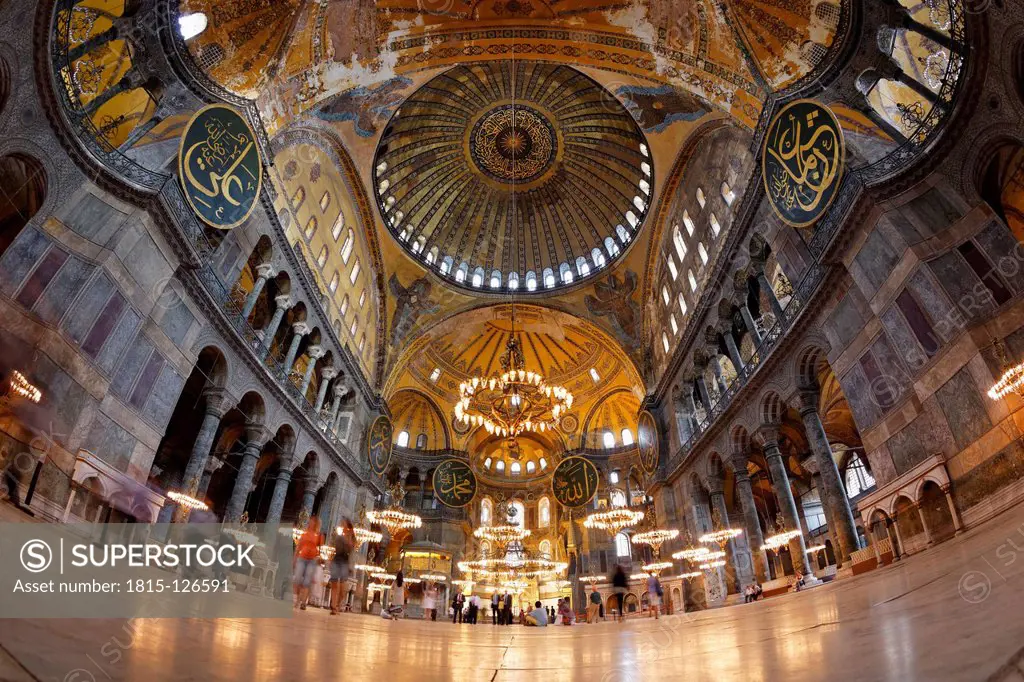 Turkey, Istanbul, Interior of Hagia Sophia